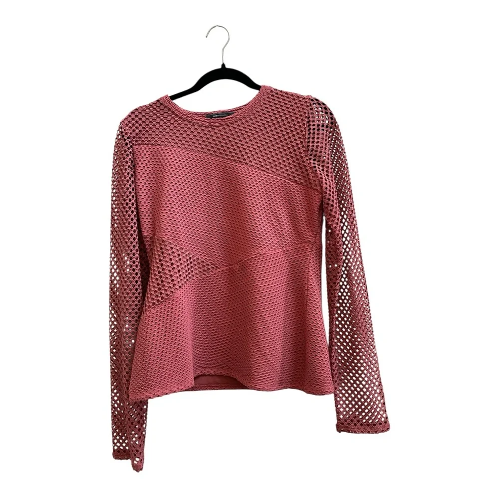 BCBGMaxAzria Lace Detail Top in Rose